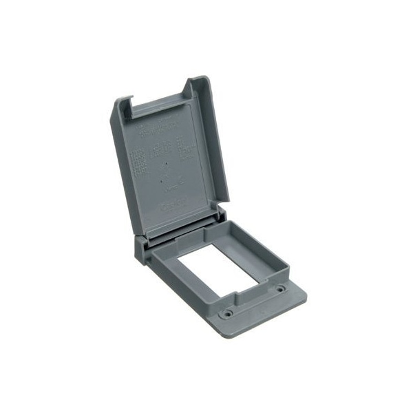 Abb Electrical Box Cover, 1 Gang, Rectangular, NonMetallic, GFCI Cover